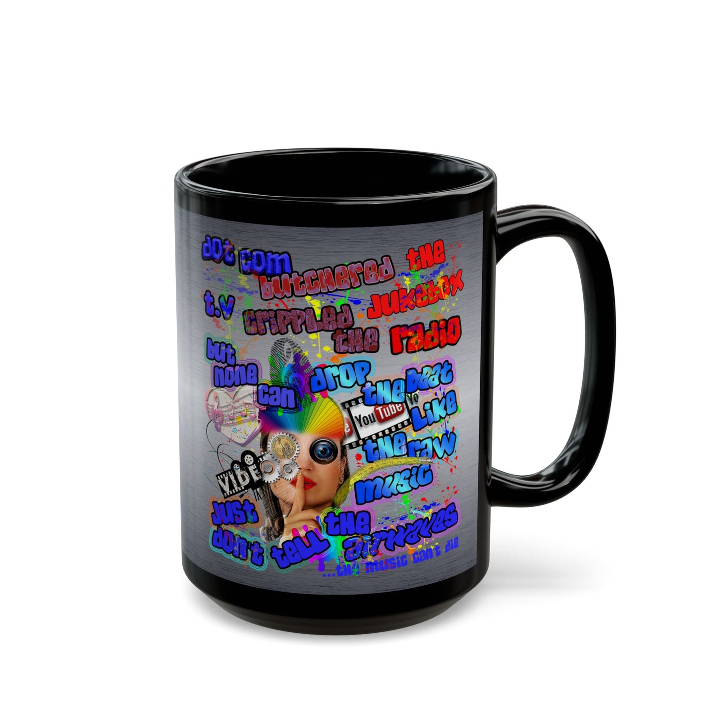 drop the beat - Black Mug (brushed nickel)