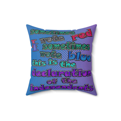 declaration of the independents - Faux Suede Square Pillow - (light blue-purple wave)