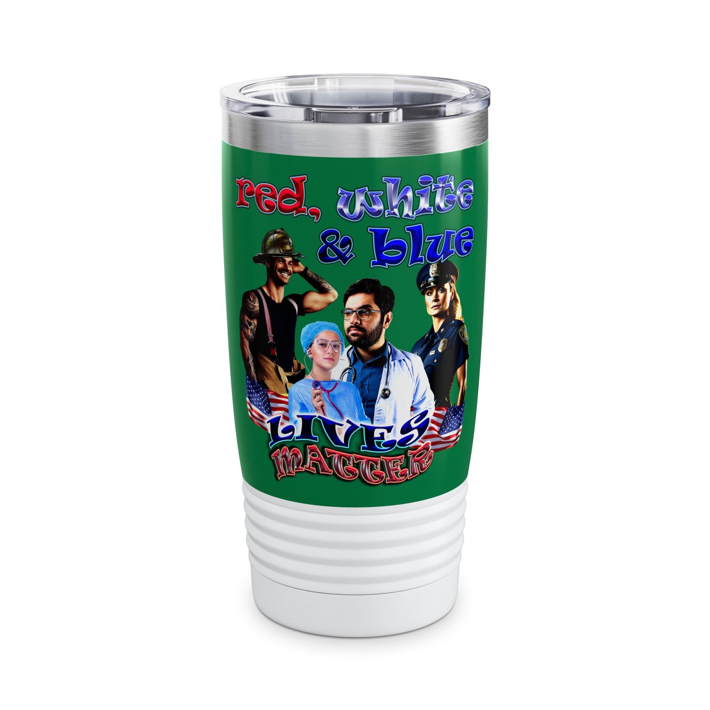 rw&b lives matter - Ringneck Tumbler, 20oz (dark green)