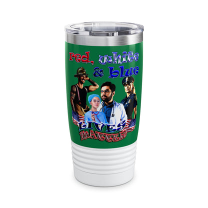 rw&b lives matter - Ringneck Tumbler, 20oz (dark green)