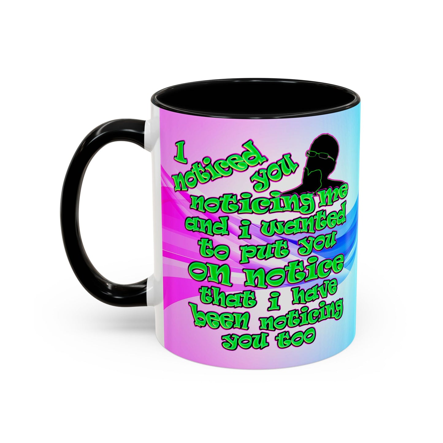 noticed you noticing - Accent Mug (light blue-pink wave)