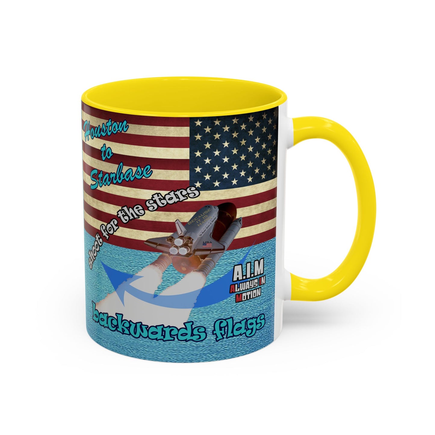 shoot for the stars - Accent Mug (faded blue)