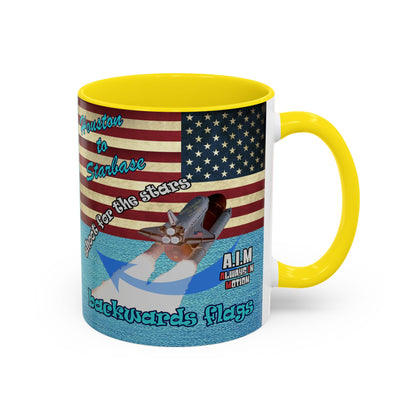 shoot for the stars - Accent Mug (faded blue)