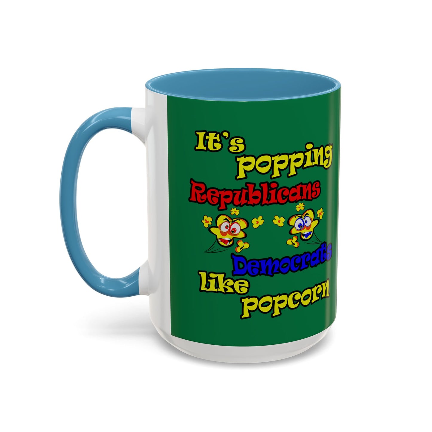 popping like popcorn - Accent Mug (dark green)