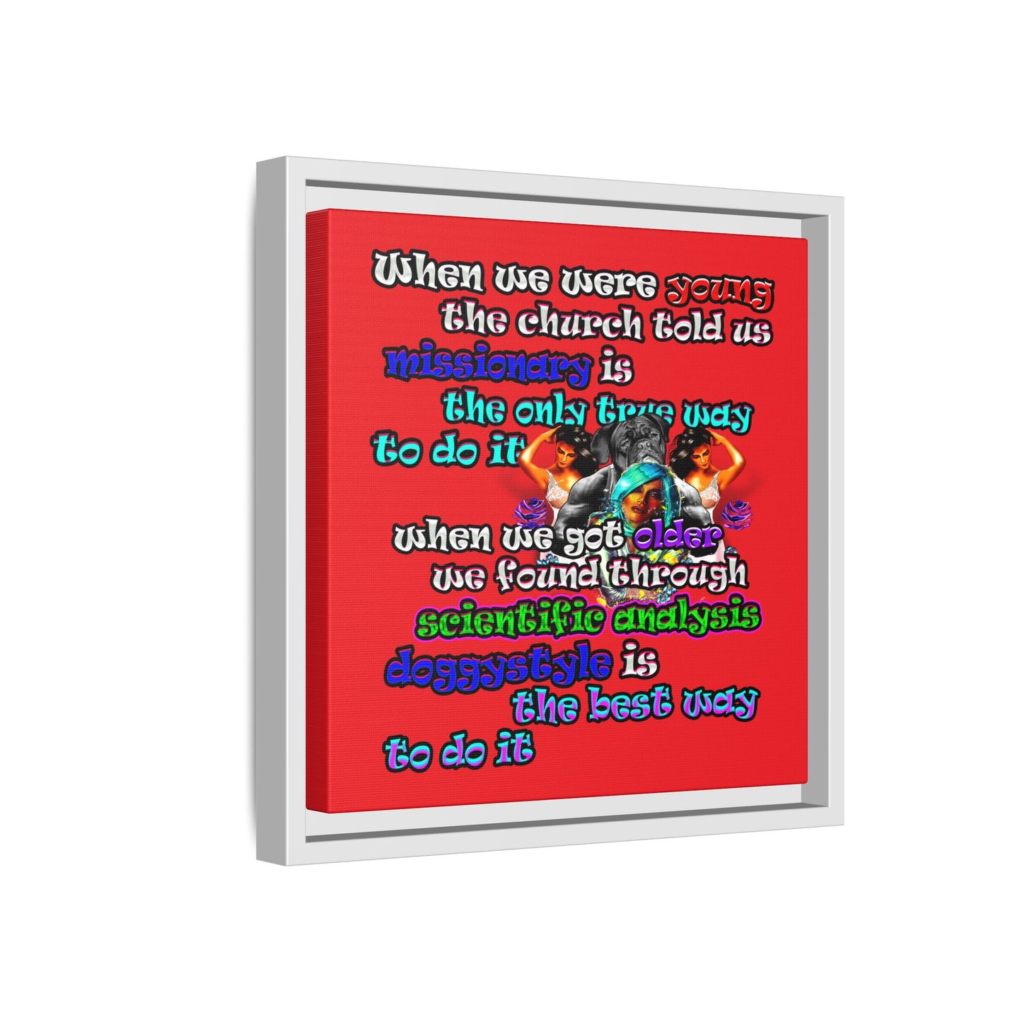 doggystyle - framed canvas art (red)