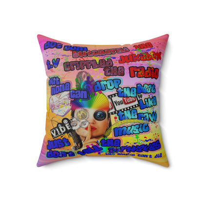 drop the beat - Faux Suede Square Pillow - (color blur)