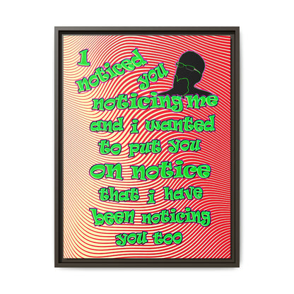 noticed you noticing - framed canvas art (yellow-orange wave)