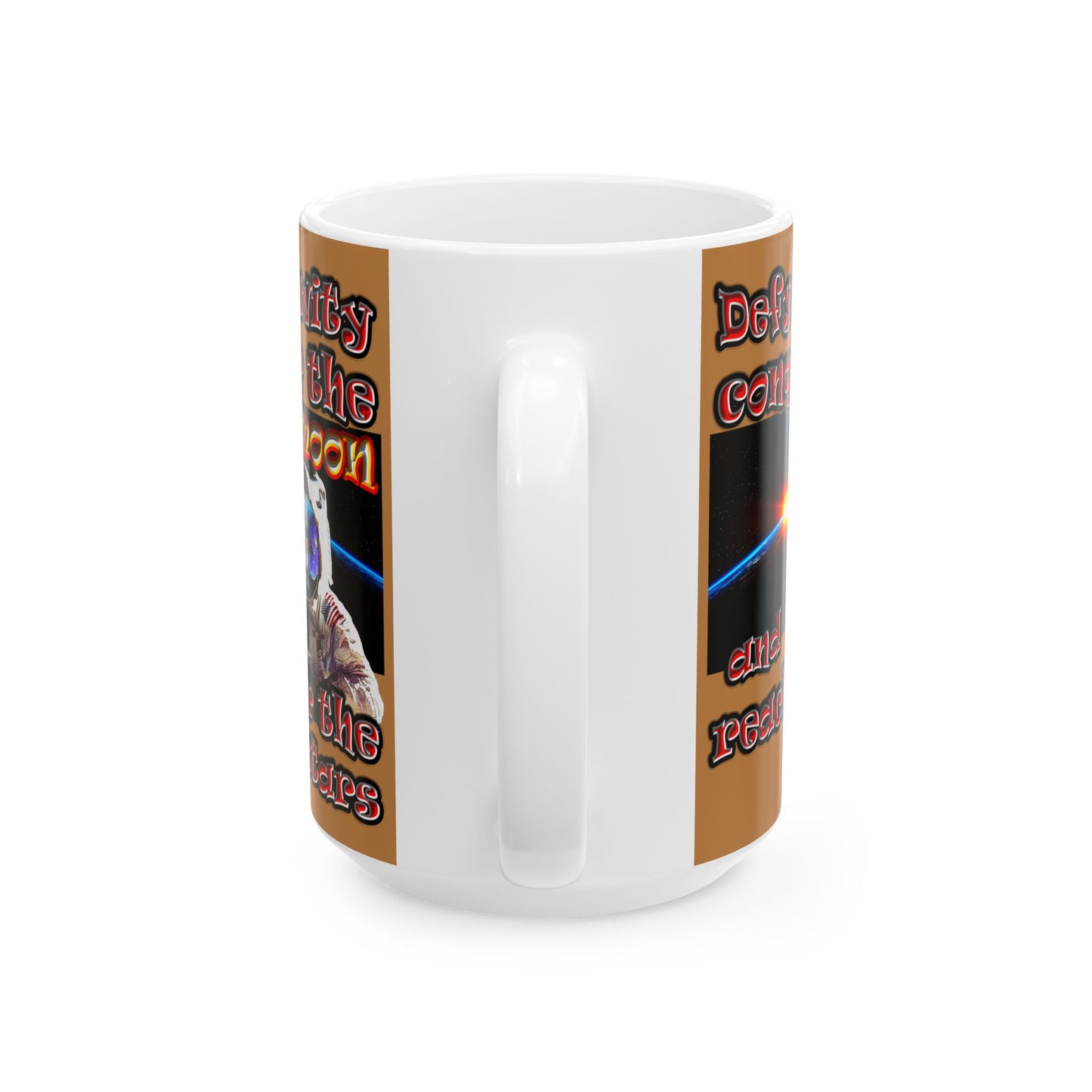 defy conquer reach - White Mug (light brown)
