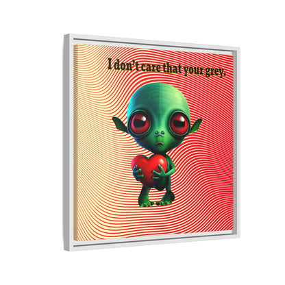 I don't care that your grey - framed canvas art (yellow-orange wave)