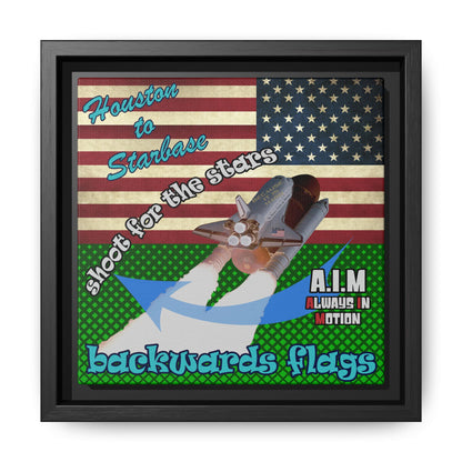 shoot for the stars - framed canvas art (logo green)