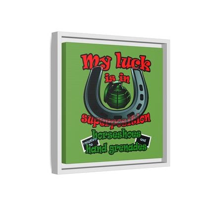 my luck - framed canvas art (green)