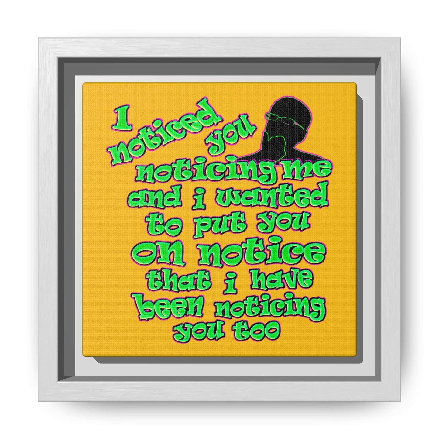 noticed you noticing - framed canvas art (yellow)