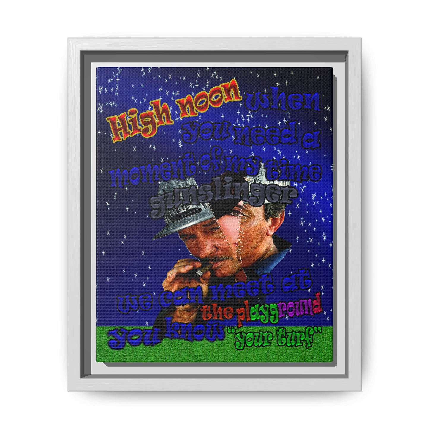 high noon - framed canvas art ('snoops' background)