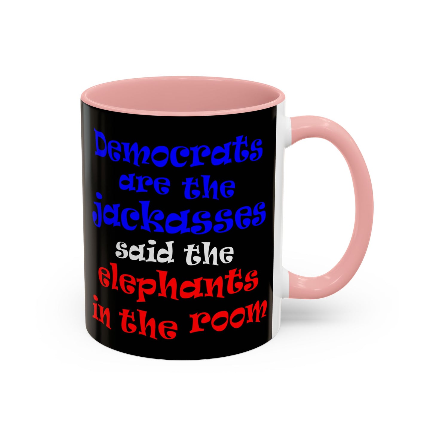 donkeys and elephants - Accent Mug (black)