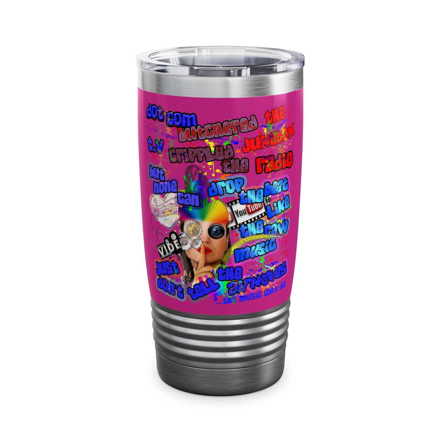 drop the beat - Ringneck Tumbler, 20oz (pink)