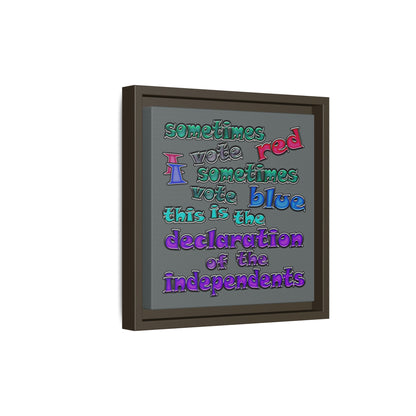 declaration of the independents - framed canvas art (dark grey)