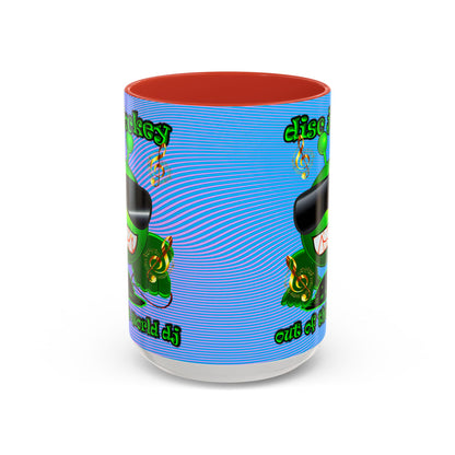 disc jockey - Accent Mug (light blue-purple wave)