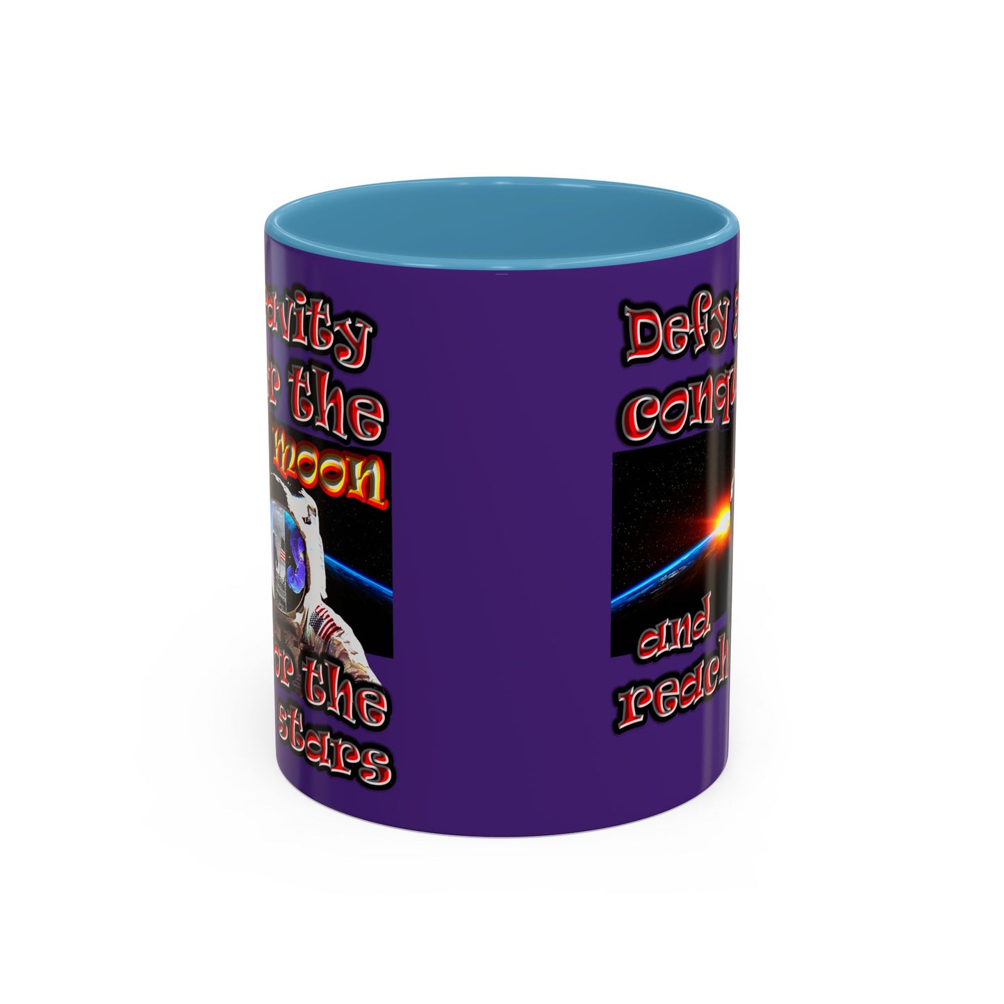 defy conquer reach - Accent Mug (purple)