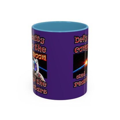 defy conquer reach - Accent Mug (purple)