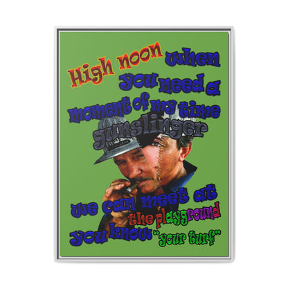 high noon - framed canvas art (green)