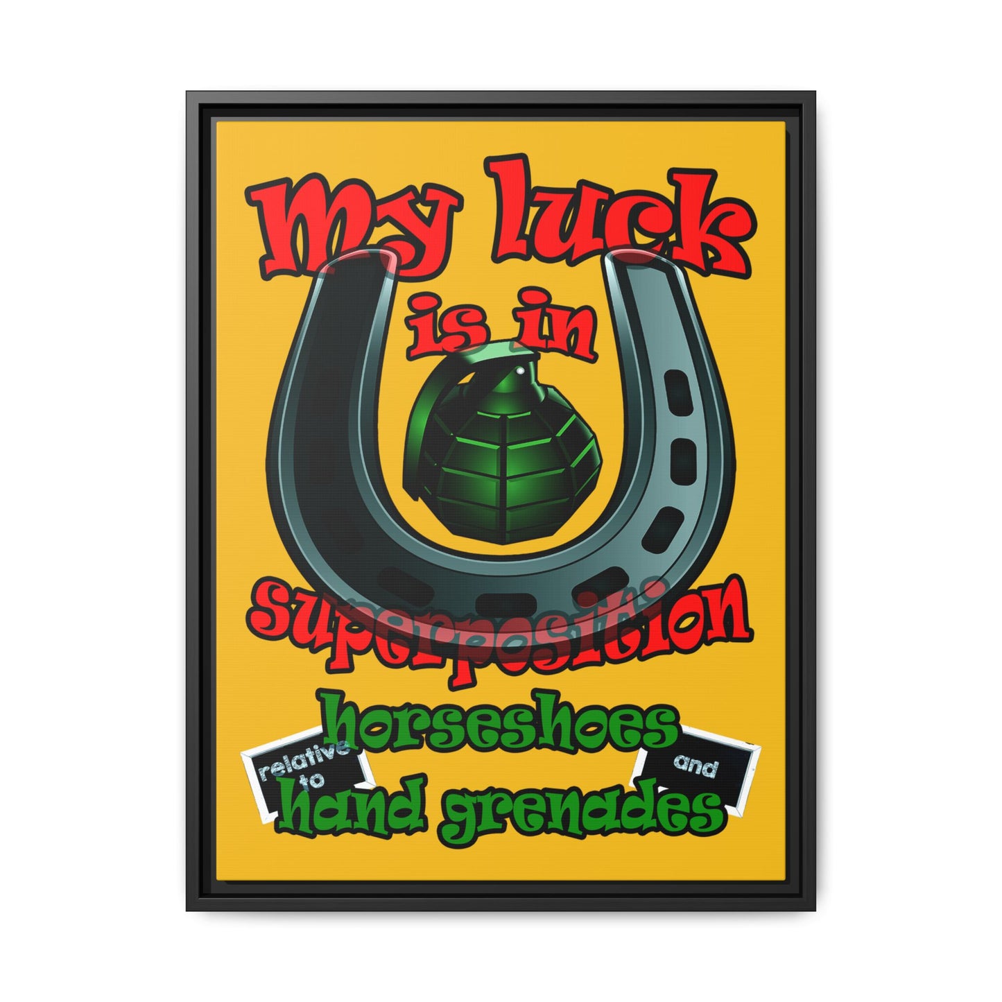 my luck - framed canvas art (yellow)