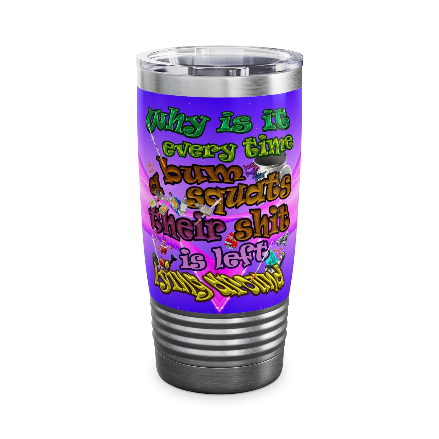 the bum's shit - Ringneck Tumbler, 20oz (purple-pink wave)