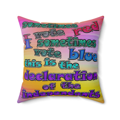 declaration of the independents - Spun Polyester Square Pillow - (color blur)