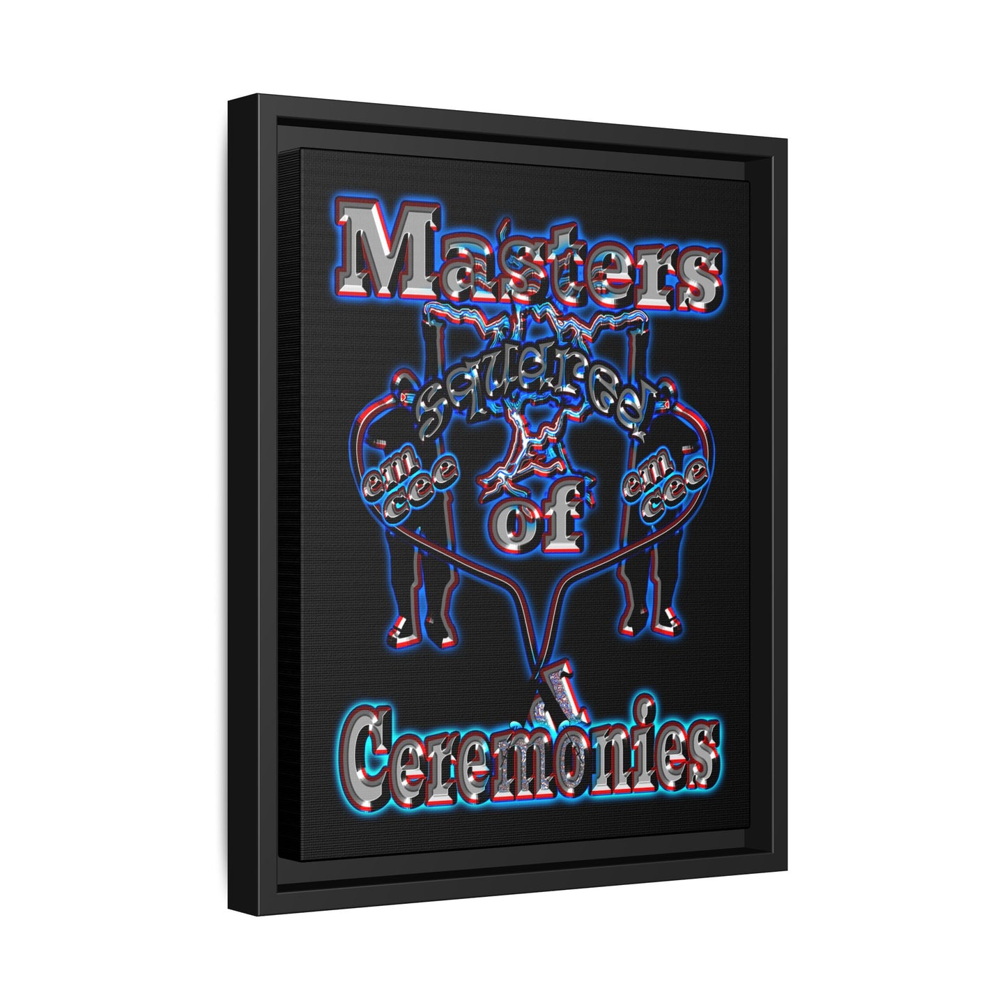 em cee squared - framed canvas art (black)