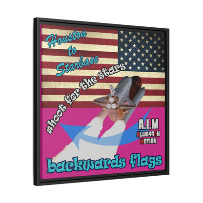 shoot for the stars - framed canvas art (pink)