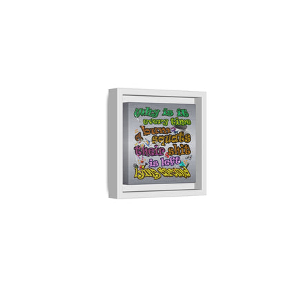 the bum's shit - framed canvas art (brushed nickel)