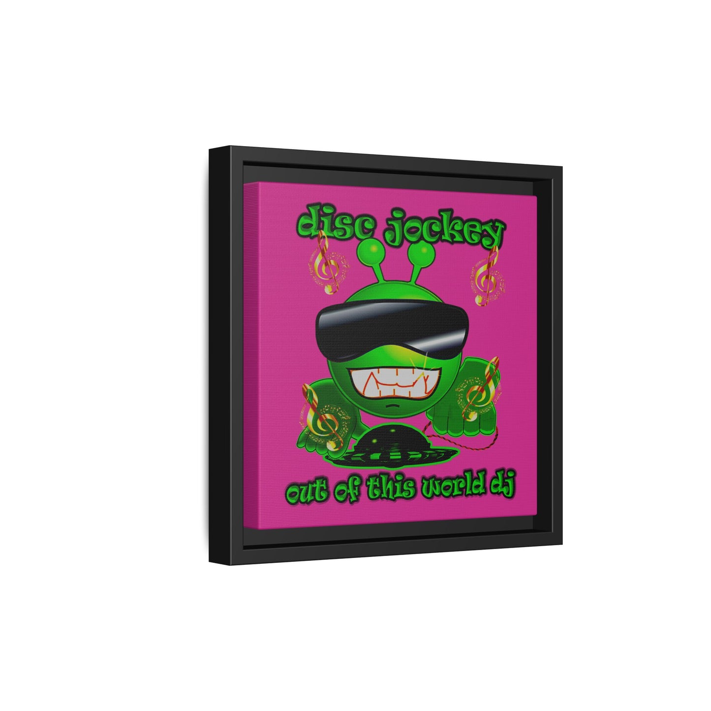 disc jockey - framed canvas art (pink)
