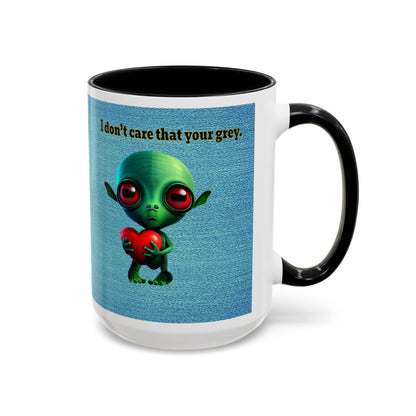 I don't care that your grey - Accent Mug (faded blue)
