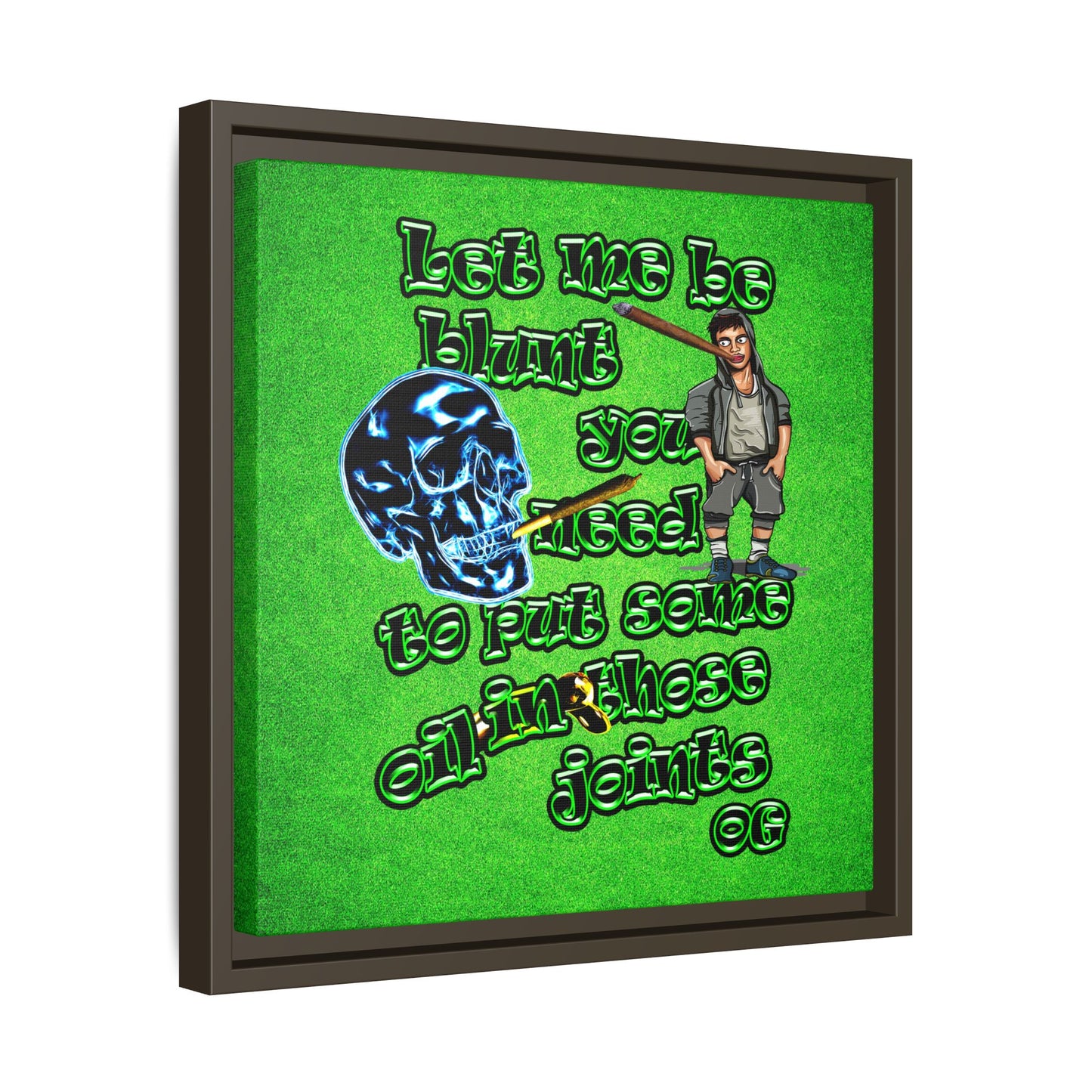 og - framed canvas art (green turf)