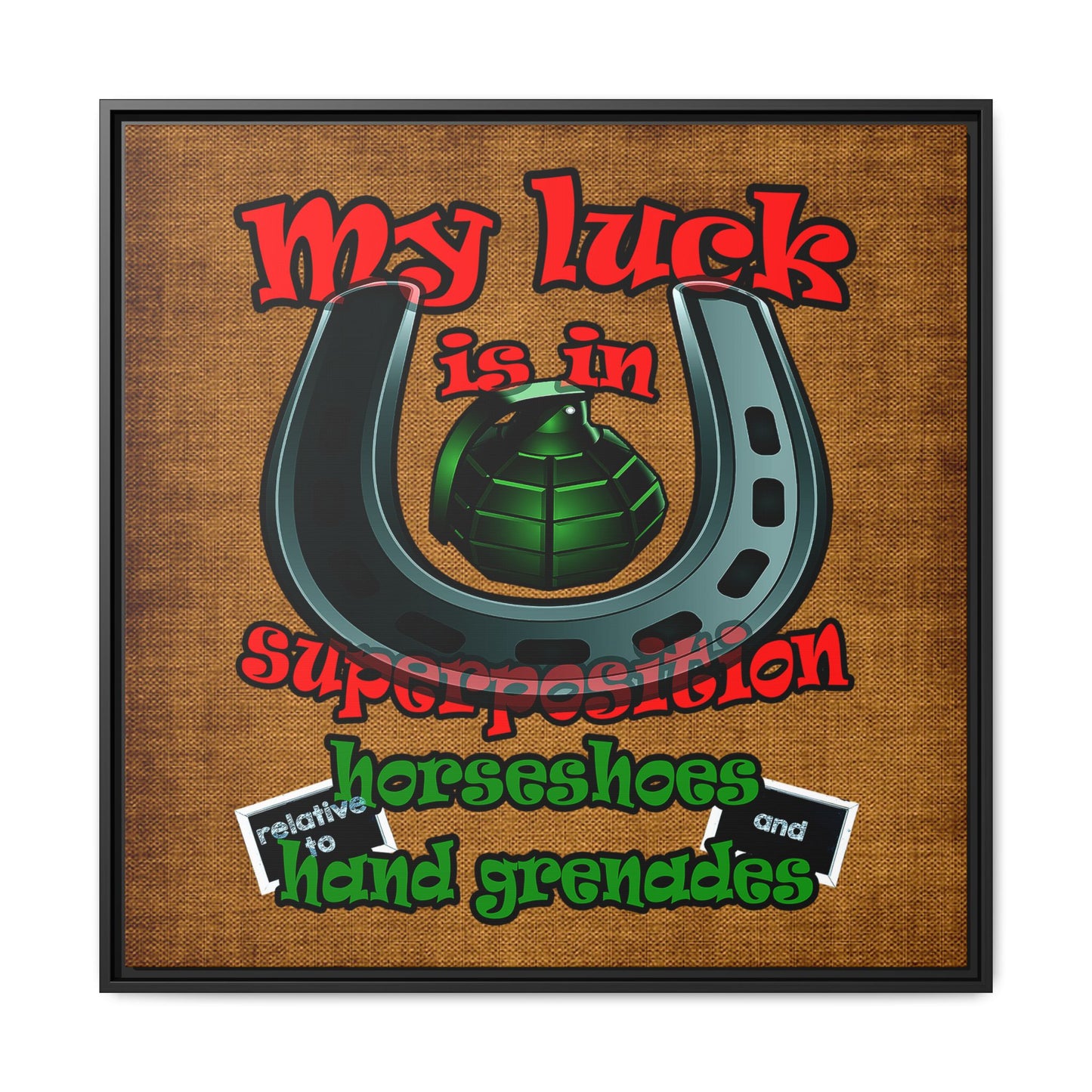 my luck - framed canvas art (brown papyrus)
