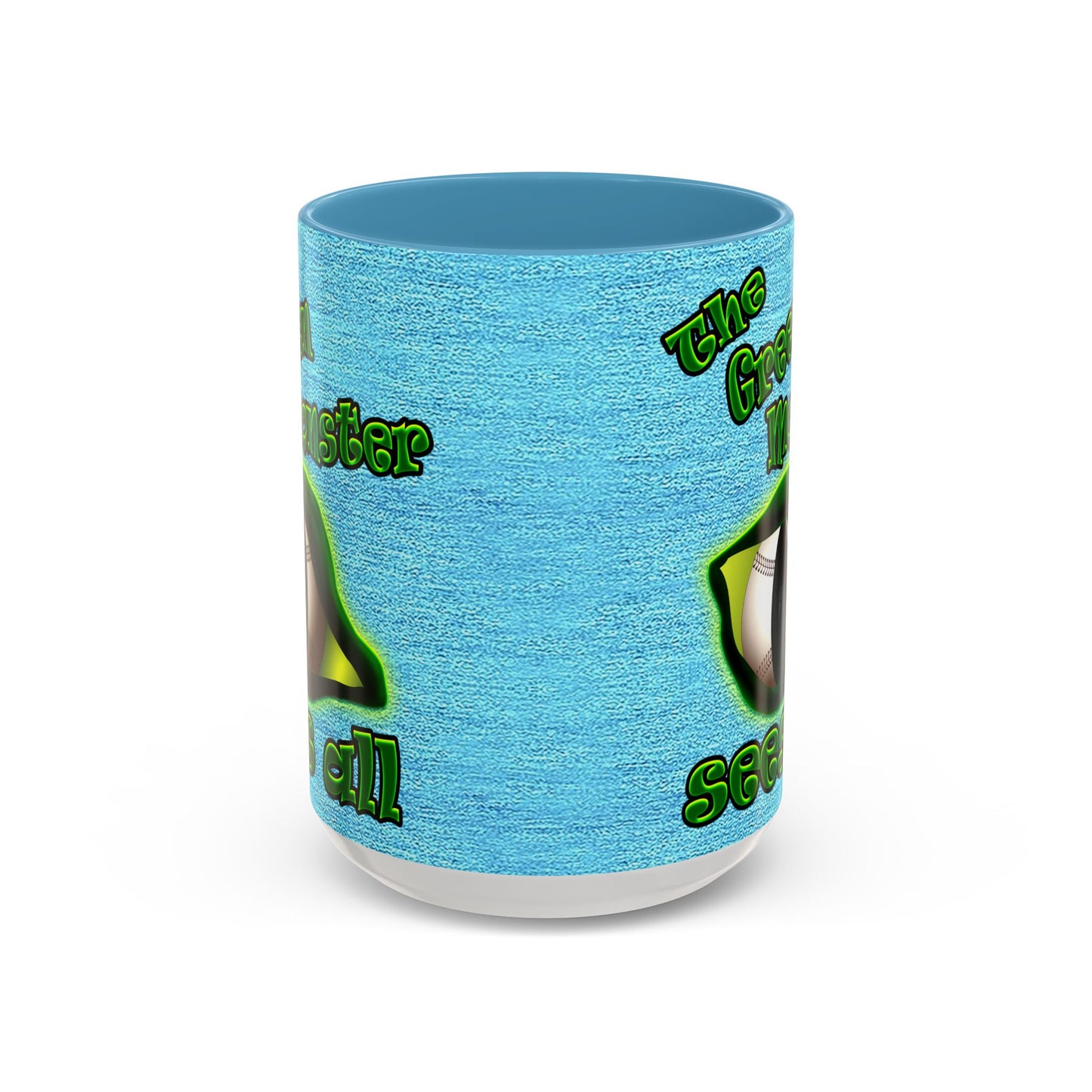 green monster - Accent Mug (faded blue)