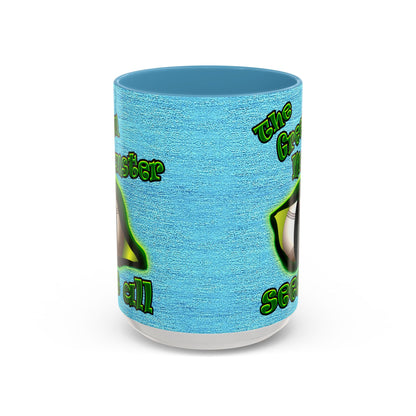 green monster - Accent Mug (faded blue)