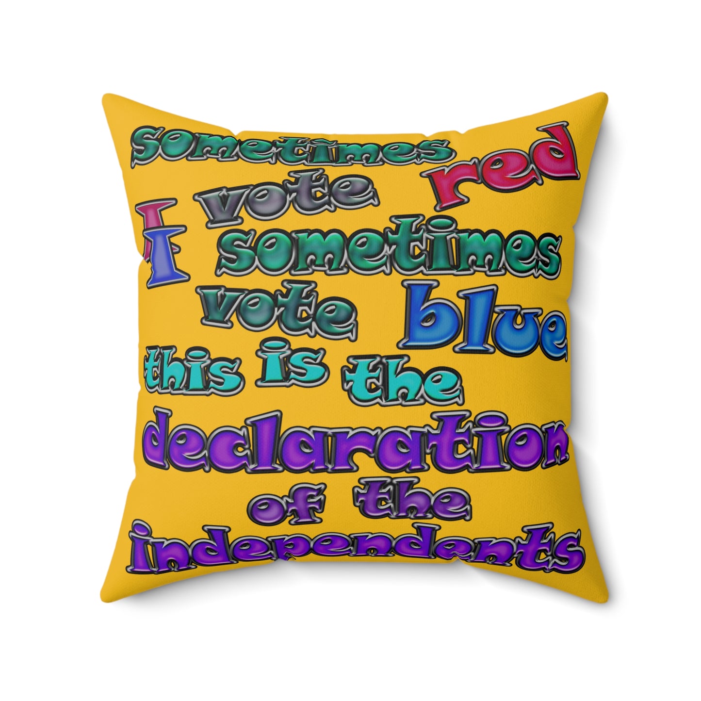 declaration of the independents - Spun Polyester Square Pillow - (yellow)