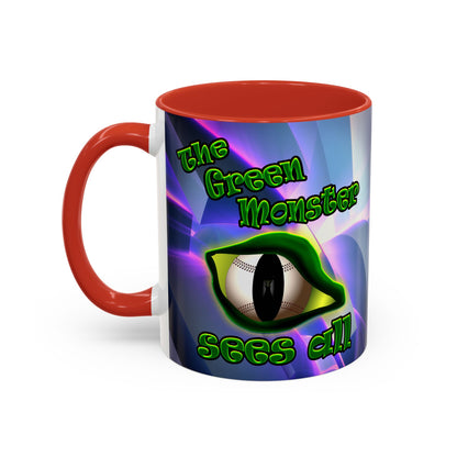 green monster - Accent Mug (grey-pink wave)