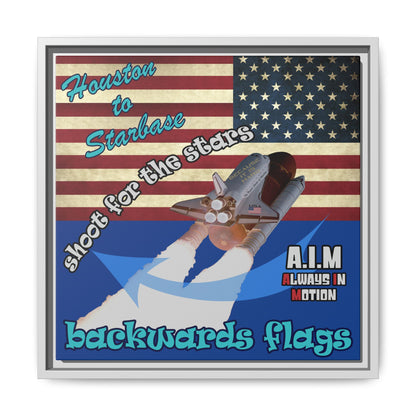 shoot for the stars - framed canvas art (dark blue)