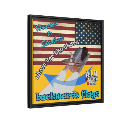 shoot for the stars - framed canvas art (yellow)