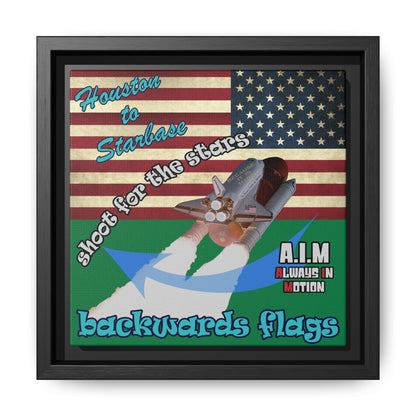 shoot for the stars - framed canvas art (dark green)
