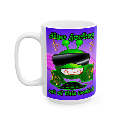 disc jockey - White Mug (purple-pink wave)