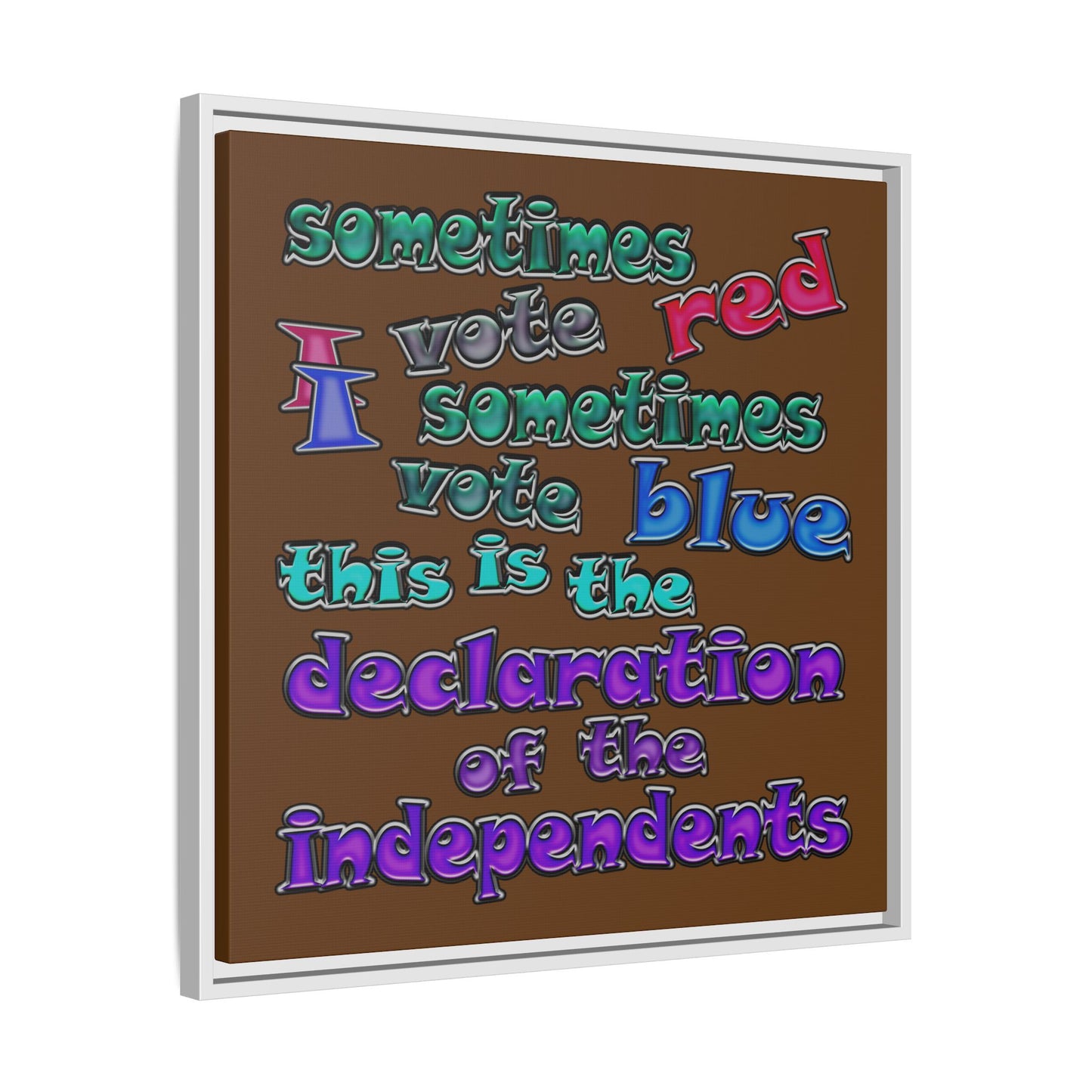 declaration of the independents - framed canvas art (brown)