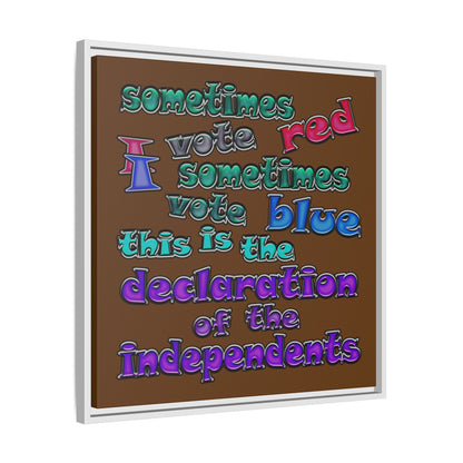 declaration of the independents - framed canvas art (brown)
