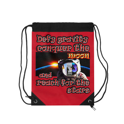 defy conquer reach - Drawstring Bag (dark red)