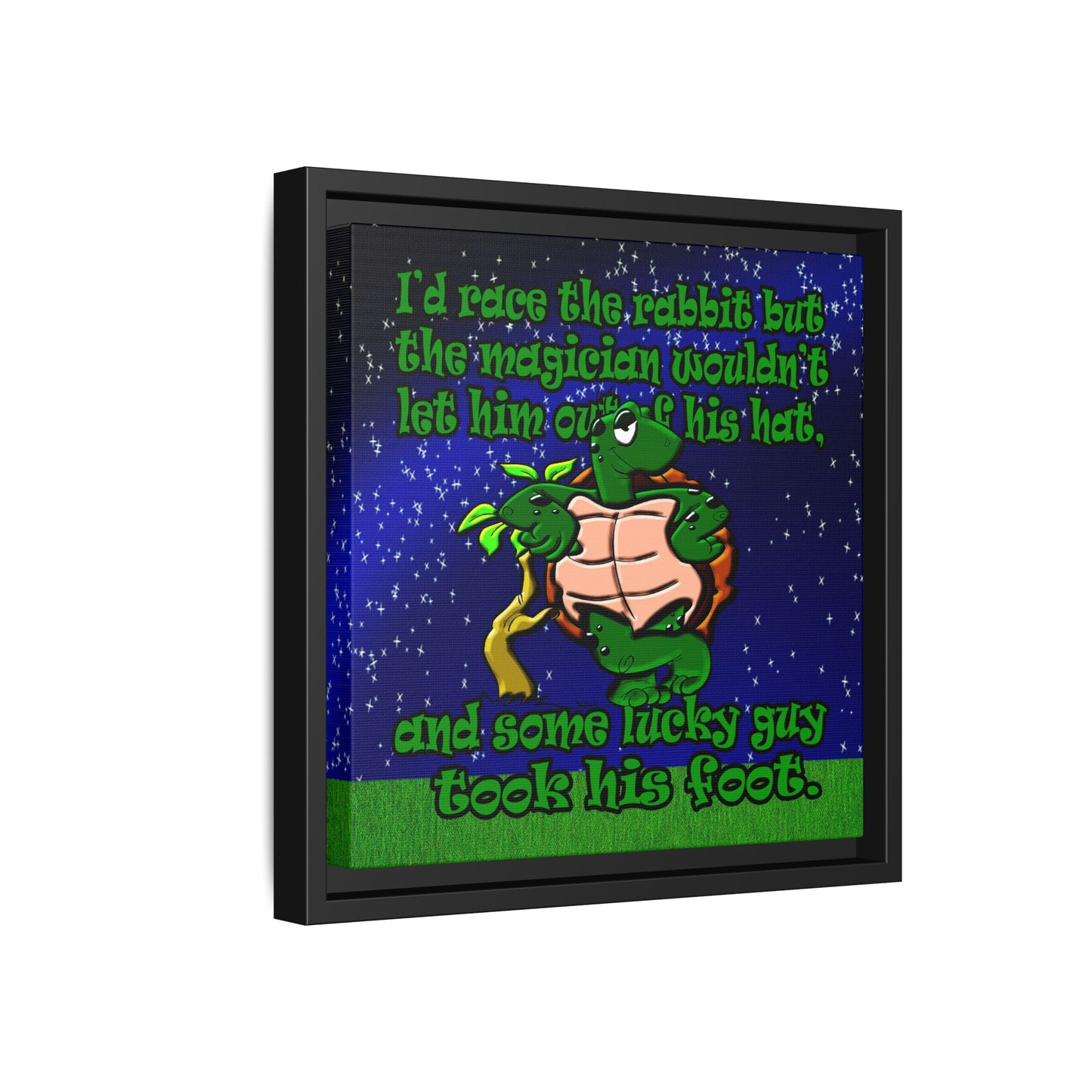turtle race - framed canvas art ('snoops' background)
