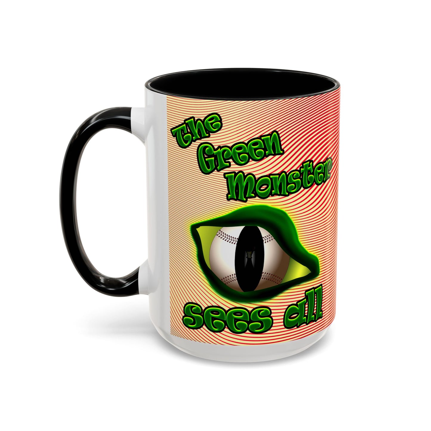 green monster - Accent Mug (yellow-orange wave)