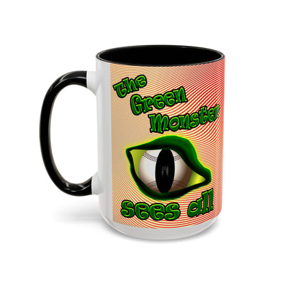 green monster - Accent Mug (yellow-orange wave)