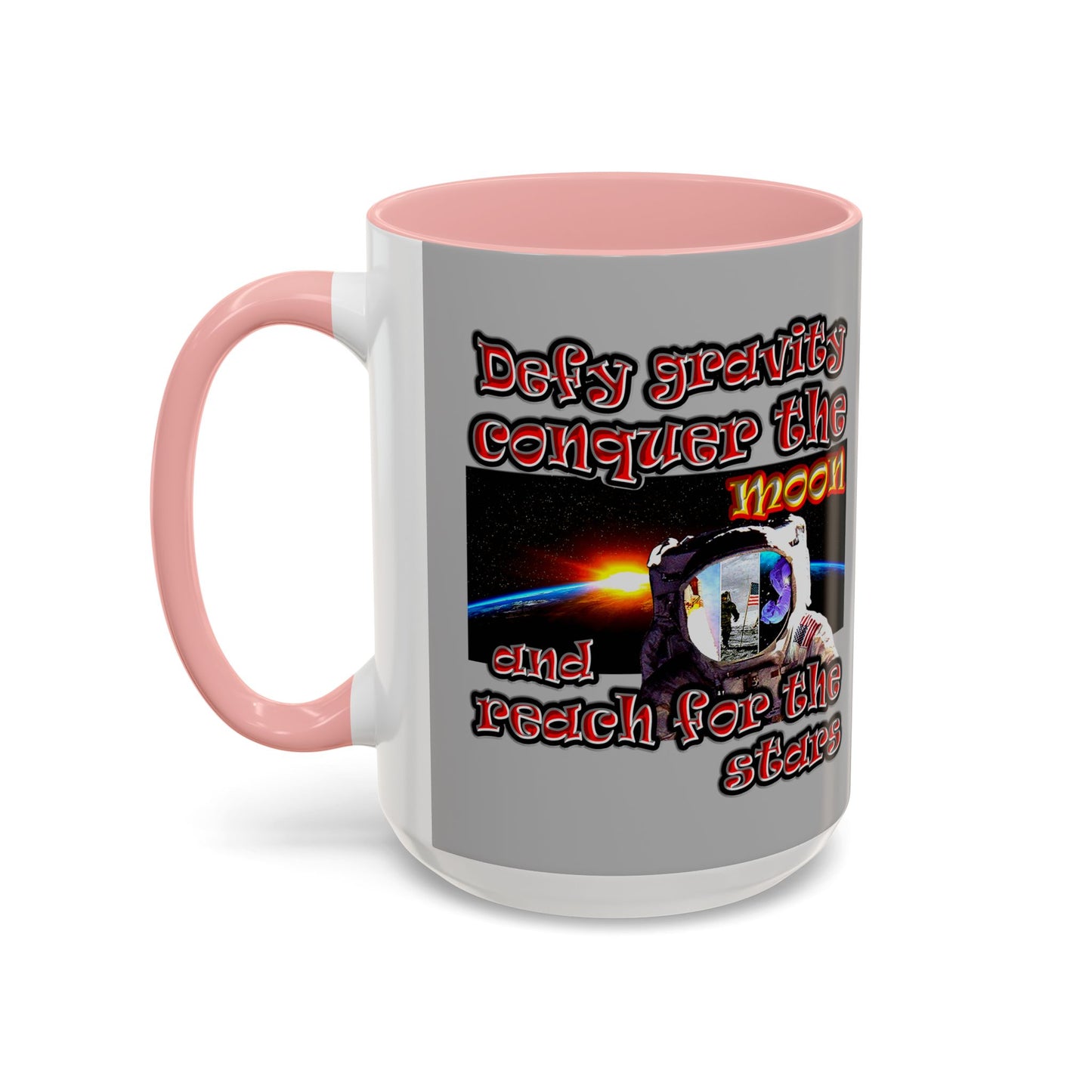 defy conquer reach - Accent Mug (light grey)