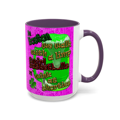 celtics logo - Accent Mug (pink swirl)